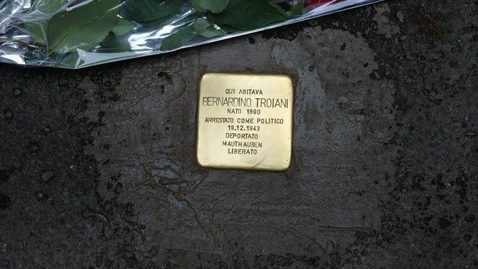 Pietra d'inciampo in memoria di Bernardino Troiani