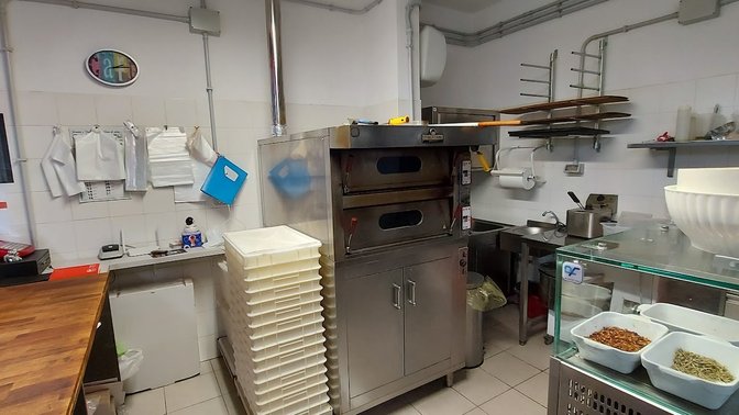 Felice pizza al mercato