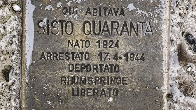 Pietra d'inciampo in memoria di Sisto Quaranta
