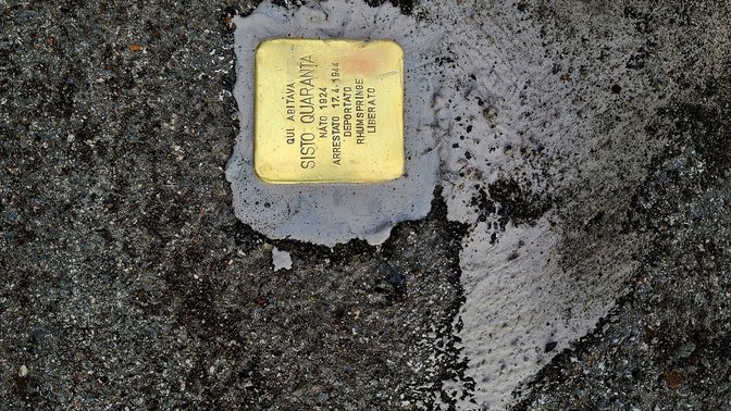 Pietra d'inciampo in memoria di Sisto Quaranta