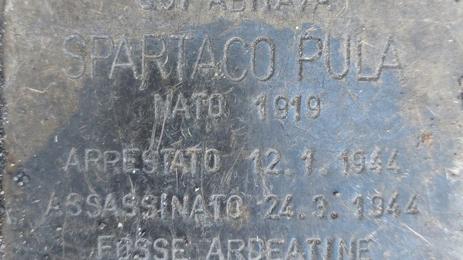 Pietra d'inciampo in memoria di Spartaco Pula