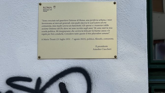 Mario Tronti - targa