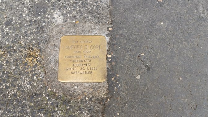 Pietra d'inciampo in memoria di Amedeo Di Cori