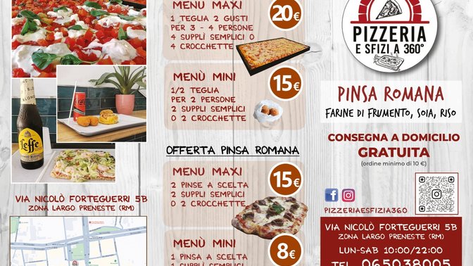 Pizzeria e sfizi a 360°