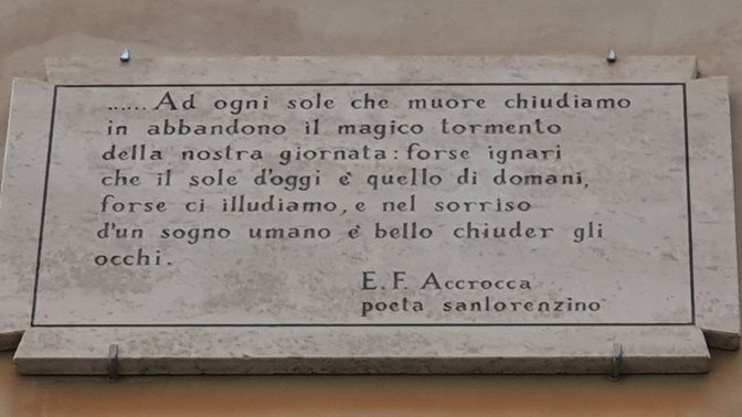 Elio Filippo Accrocca - targa