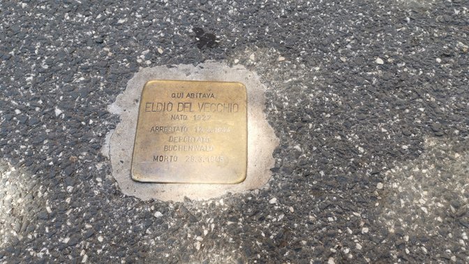 Pietra d'inciampo in memoria di Eldio Del Vecchio