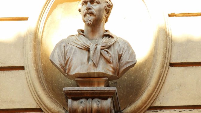 Busto e targa in memoria di Ciceruacchio